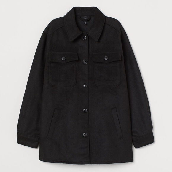 H&M, Divided, size S, BNWT, oversized shirt jacket. Shacket, black - Picture 1 of 8